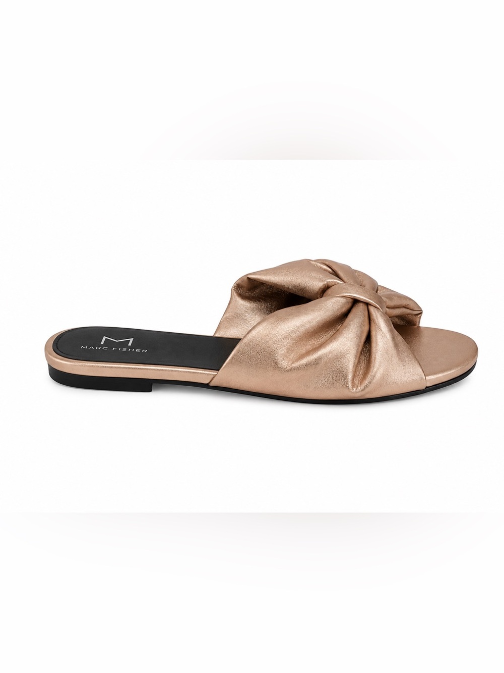 Mark Fisher Olita Slip On Twisted Slide Sandals Rose Gold Sz 7 Metallic